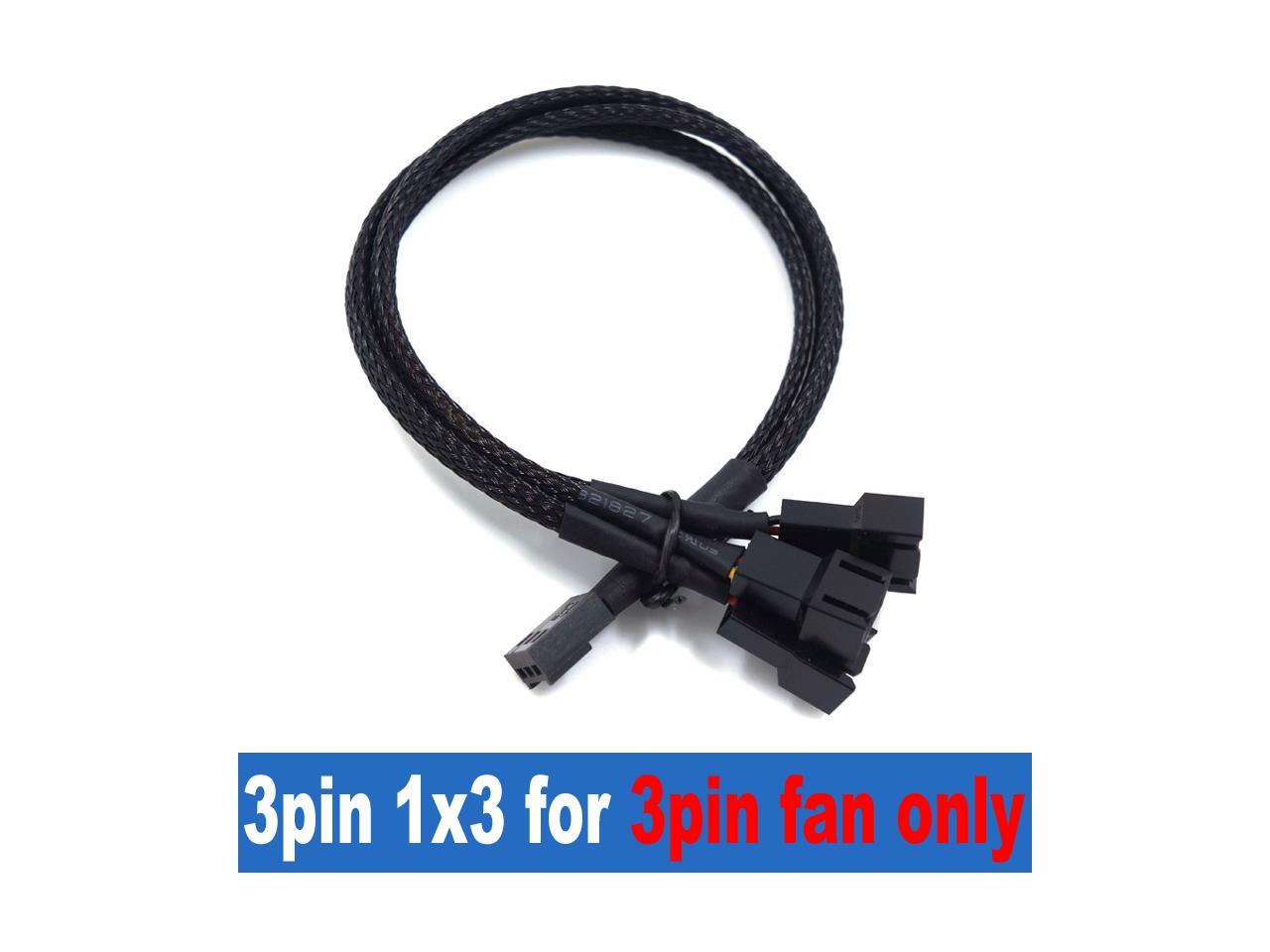 EnLabs Case Fan 3pin 1 to 3 Splitter Cable Hub Adpater,Motherboard 3