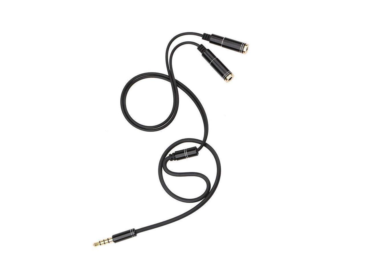 Audio Cable 3.5mm Jack Headphone Microphone Splitter,4 Pole Male to 2