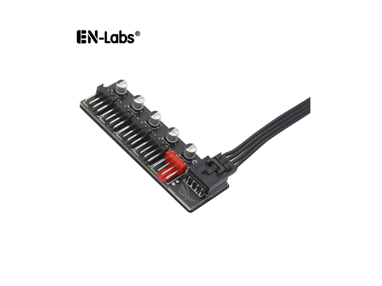 EnLabs PWMHUB5 5 Ports 4Pin PWM Fan Splitter Hub Cable,Motherboard 4 pin to  5 way Fan Power Cable for 12V Computer Fans