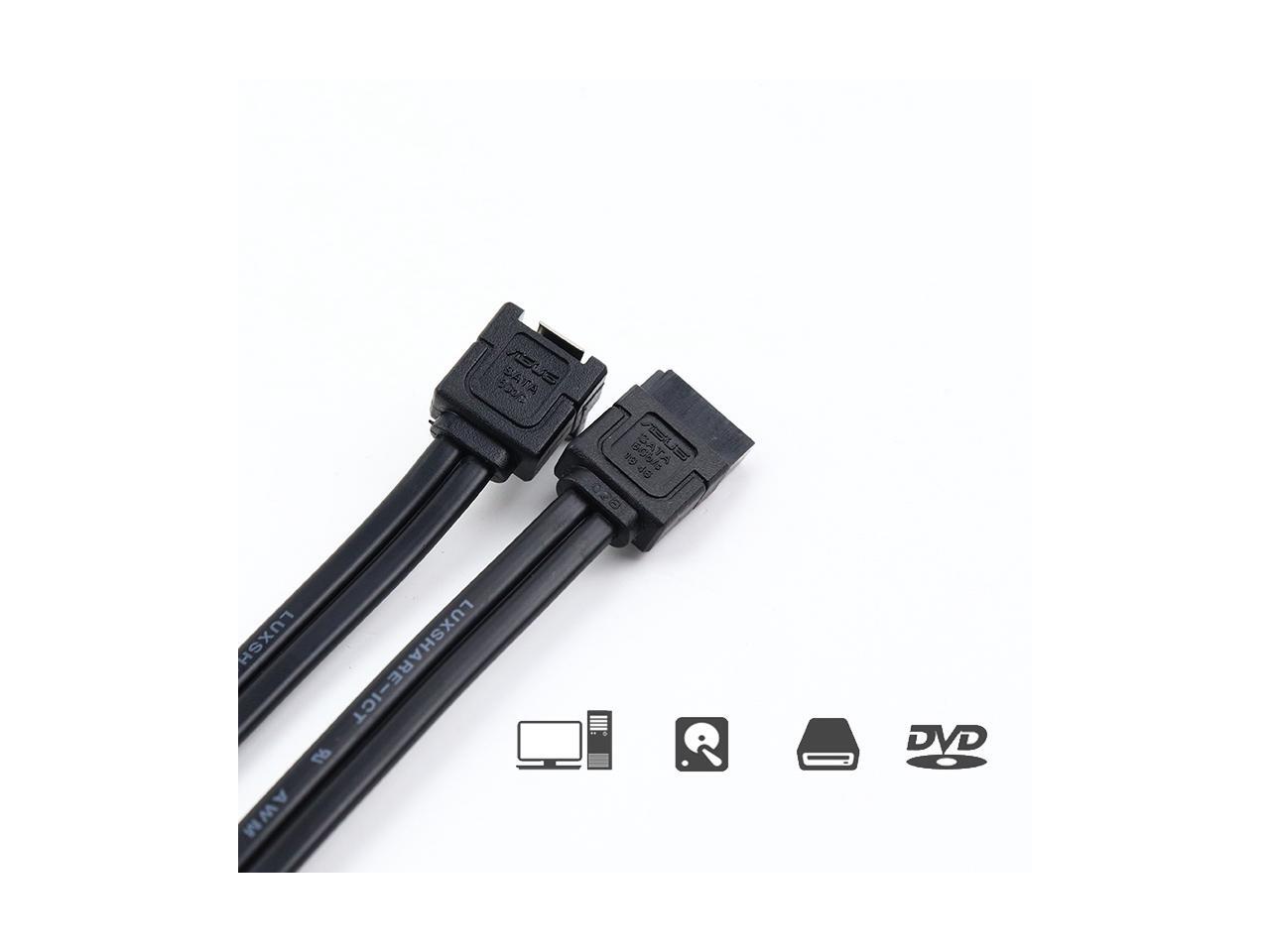 Lot of 2 ENLabs 16" SATA 3 6Gb/s Cable with Secure Latch Serial ATA