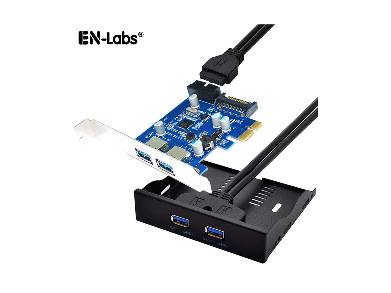 4 Ports USB 3.0 Expansion Card with 3.5inch Front Panel, PCIe Express