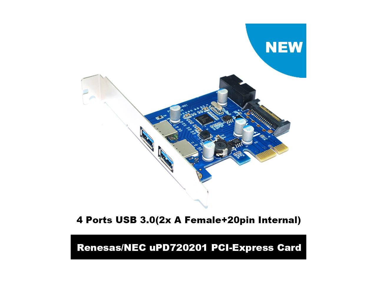 4 Ports USB 3.0 Expansion Card with 3.5inch Front Panel, PCIe Express