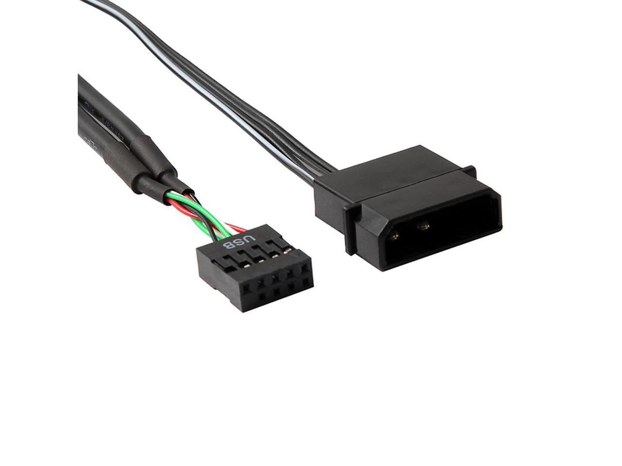 USB 9 Pin Motherboard Header Hub 4 Ports Splitter Adapter, USB 2.0 9Pin