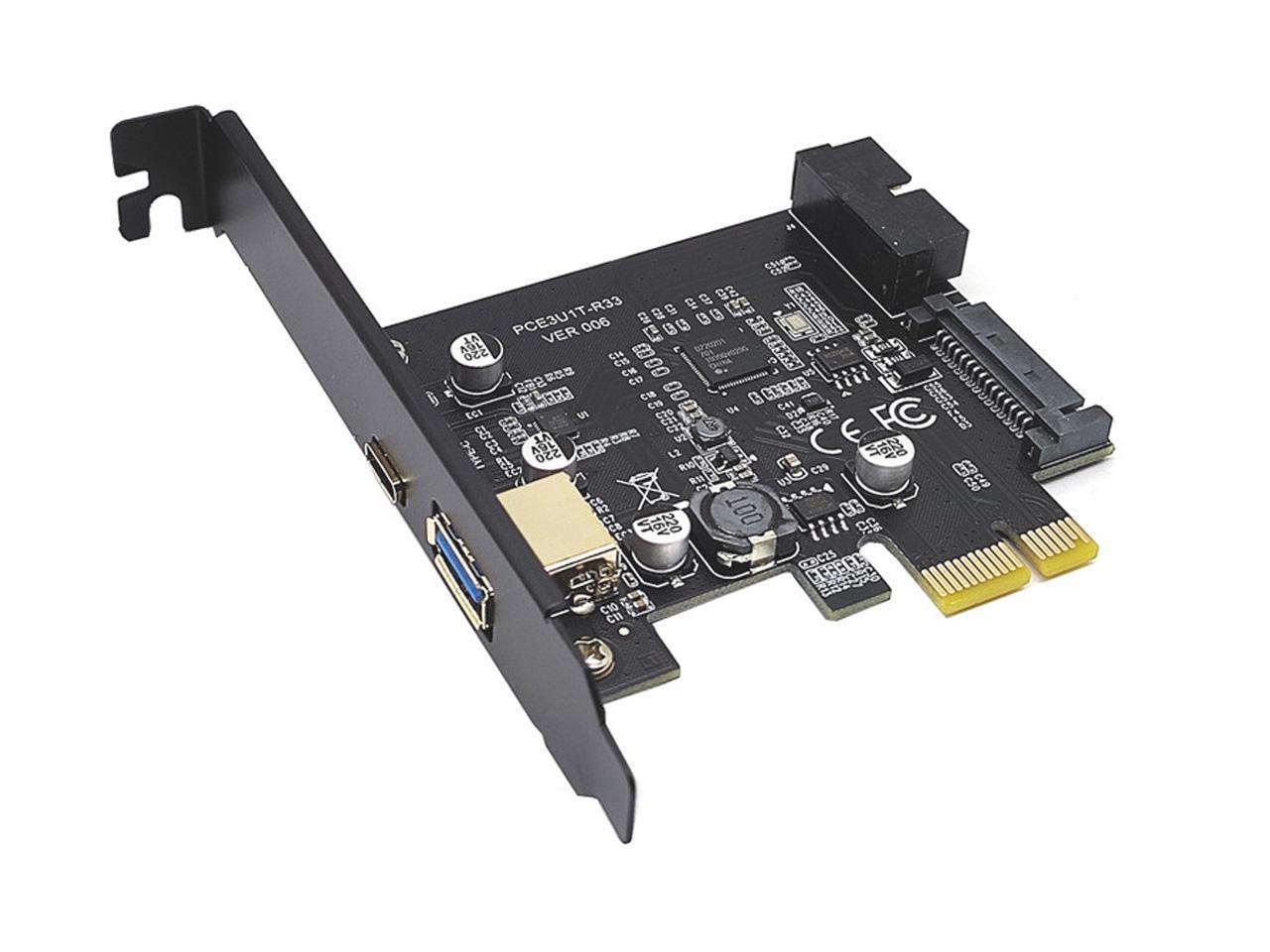 EnLabs PCIEU3ACS20 PCI-e to 4 Ports USB 3.2 GEN 1 (5Gbps)(USB Type-C ...