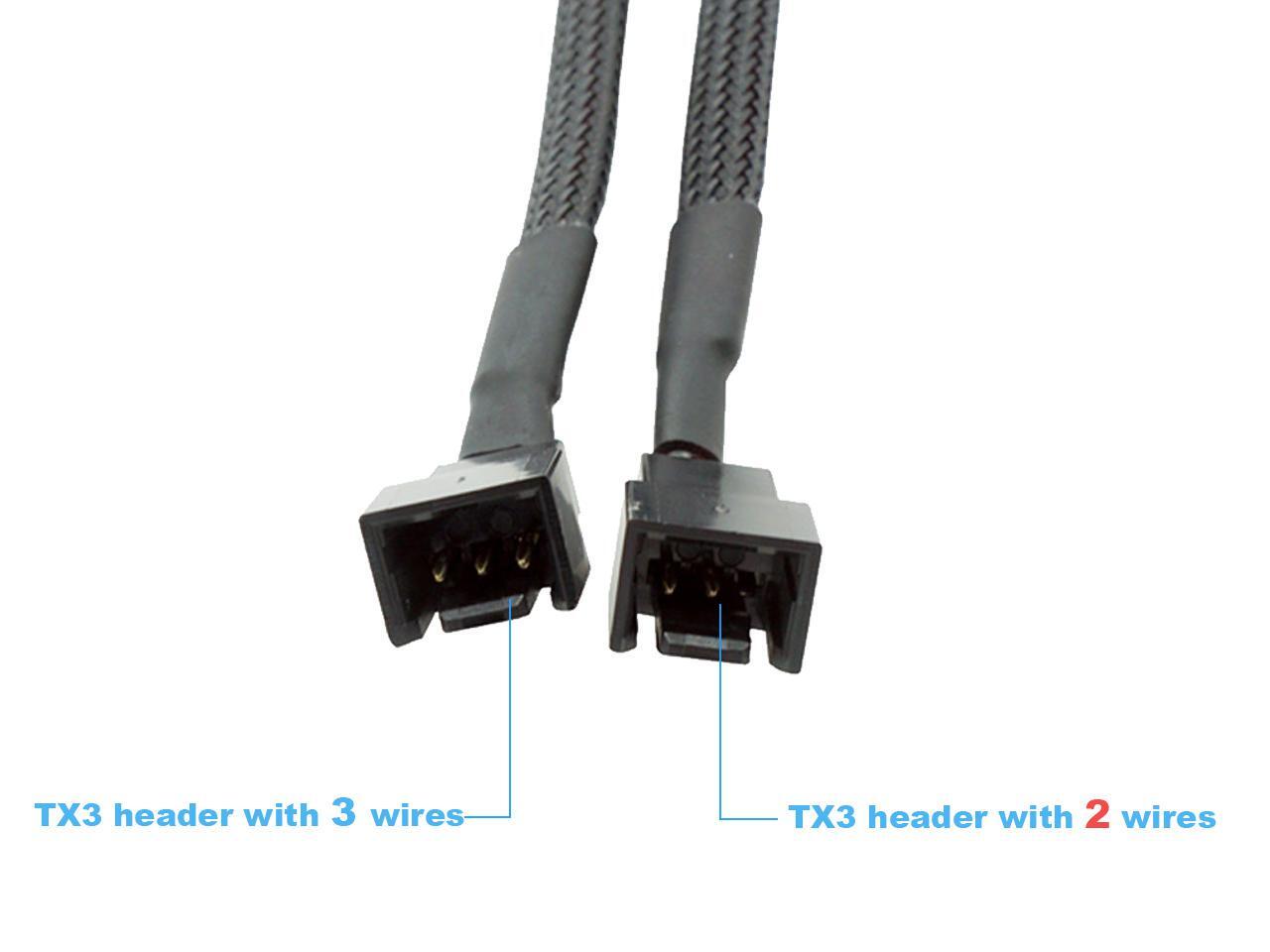 3 Pin Case Fan Splitter Power Cable 1 to 2 Motherboard CPU Cooler 3pin