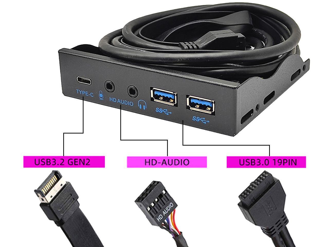 3 5 inch usb front panel hub of 10gbps usb c usb 3 2 gen 2 2x usb 3 0
