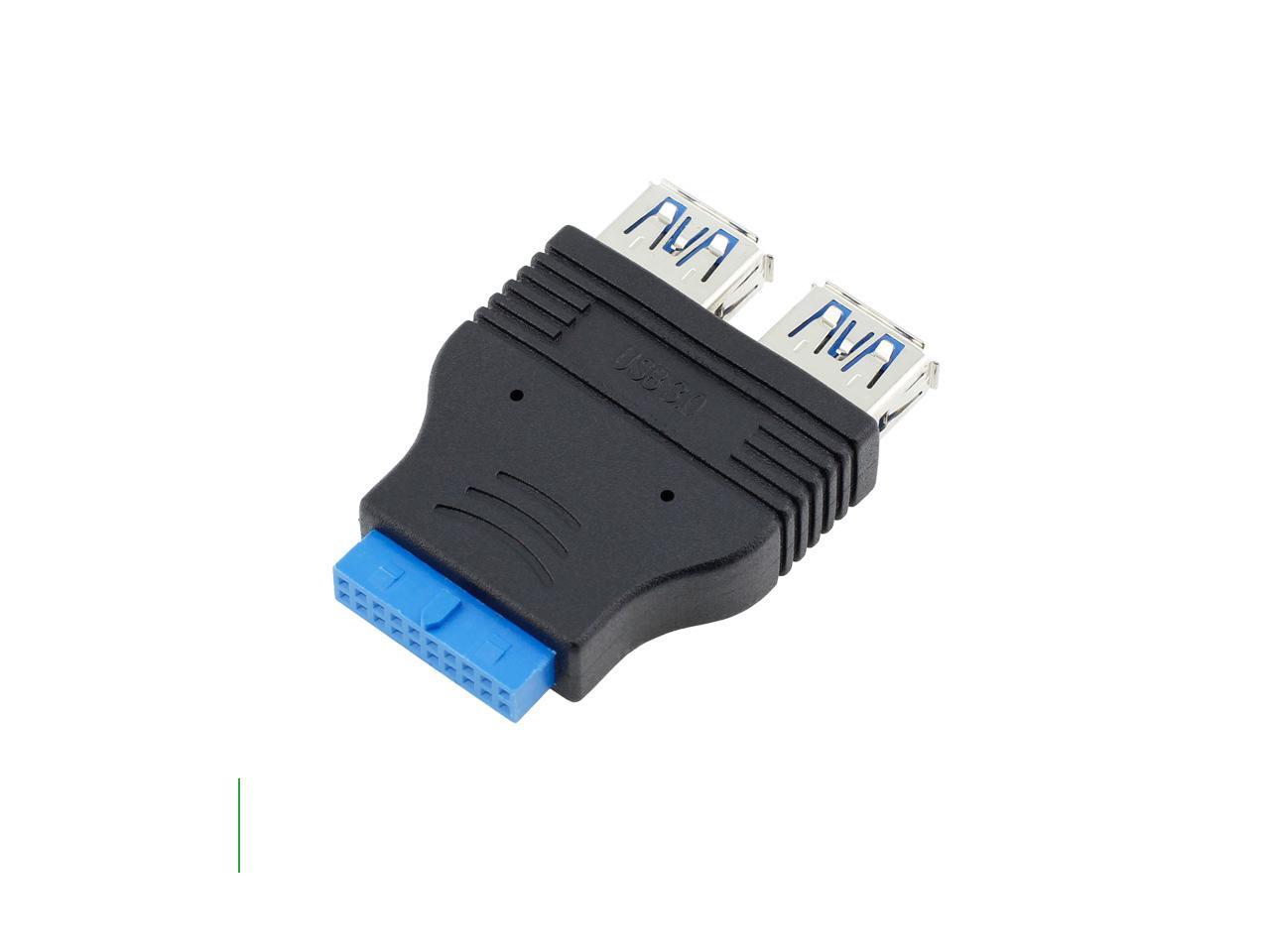 WDX 2 x USB 3.1 Type C Female Port Back Panel to MB 20Pin Header Connector Cable Adapter with Extension Cable PCI Slot Plate Bracket 