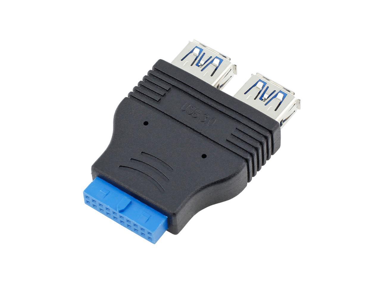 2Port USB 3.0 Female to 20 Pin Header Motherboard Cable Internal Connection EC 