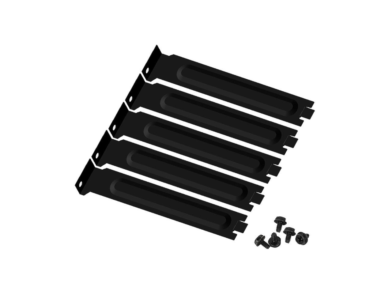 Screws 5PC PCI Bracket Slot Cover Dust Filter Black Steel Blank Blanking Plate 