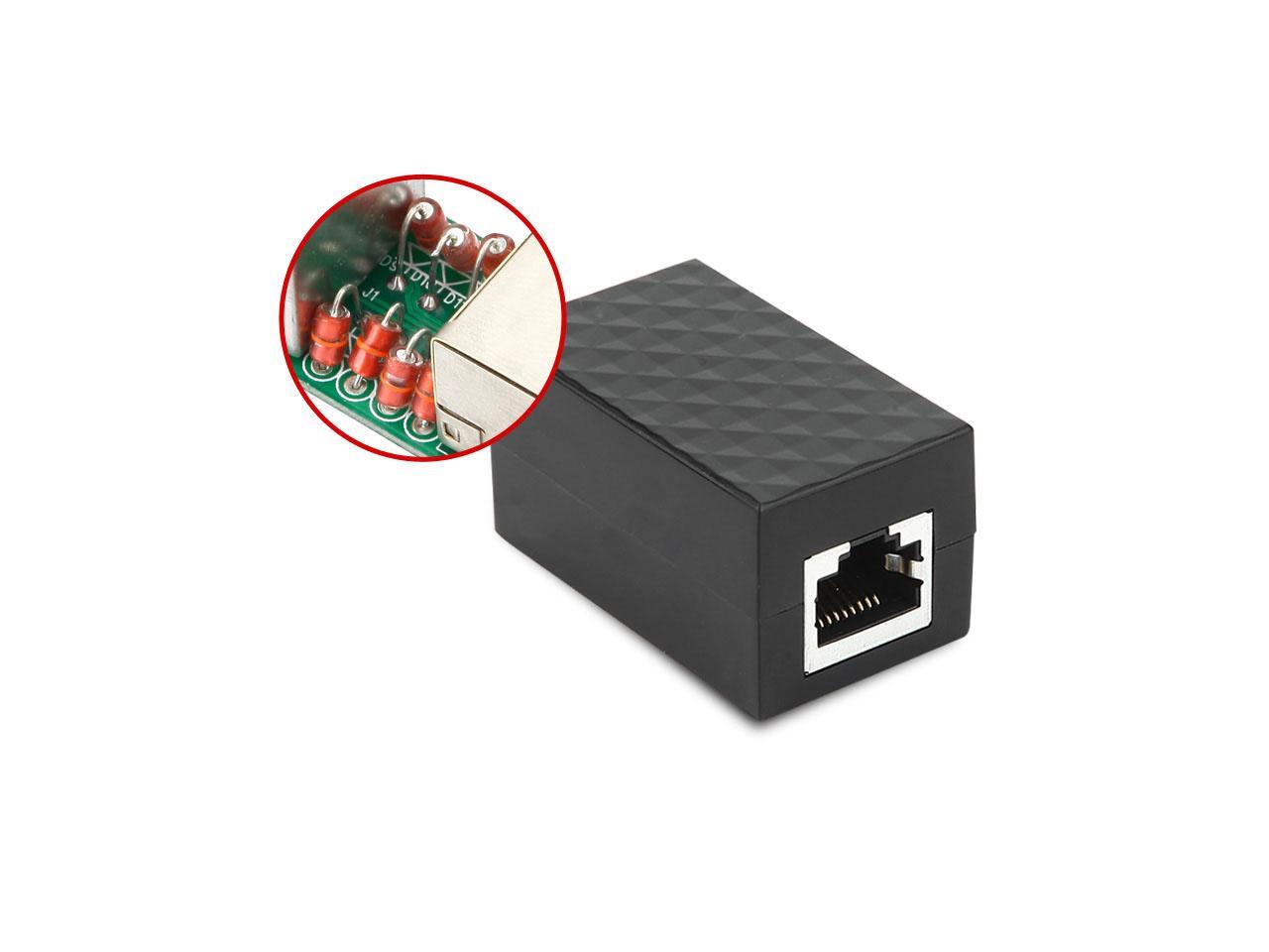 Surge Thunder Lightning Protector RJ45 Network Coupler Adapter, Cat6 7