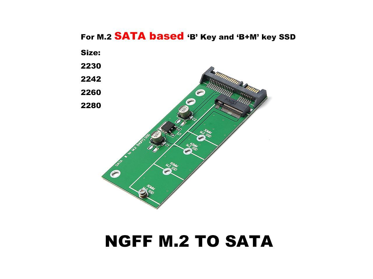 EnLabs NGFF ( M2 ) B Key & B+M Key SATA Based SSD To 2.5" SATA Adapter ...