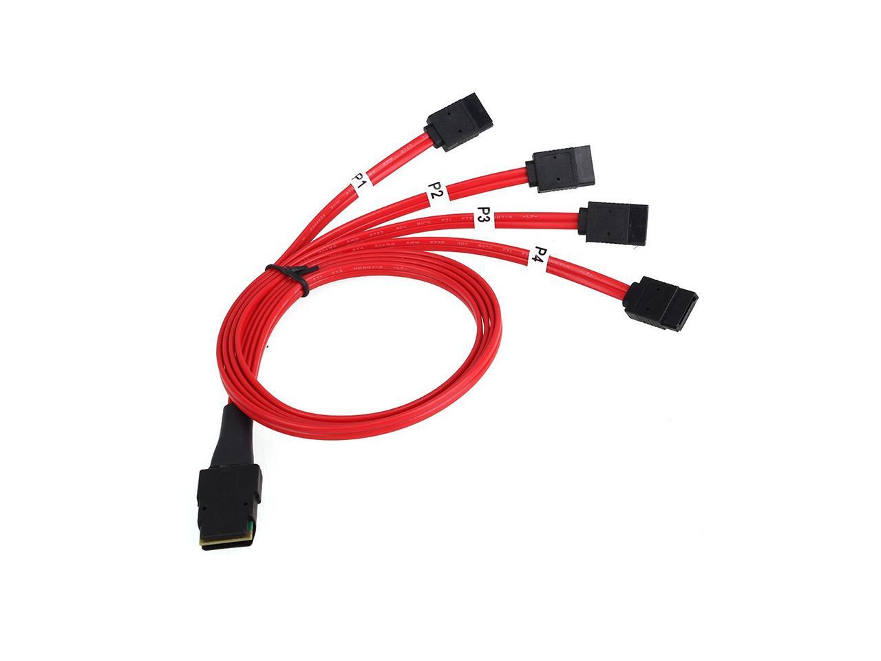 EnLabs Mini SAS to 4 SATA Cable SAS Breakout Cable Mini SAS Male SFF