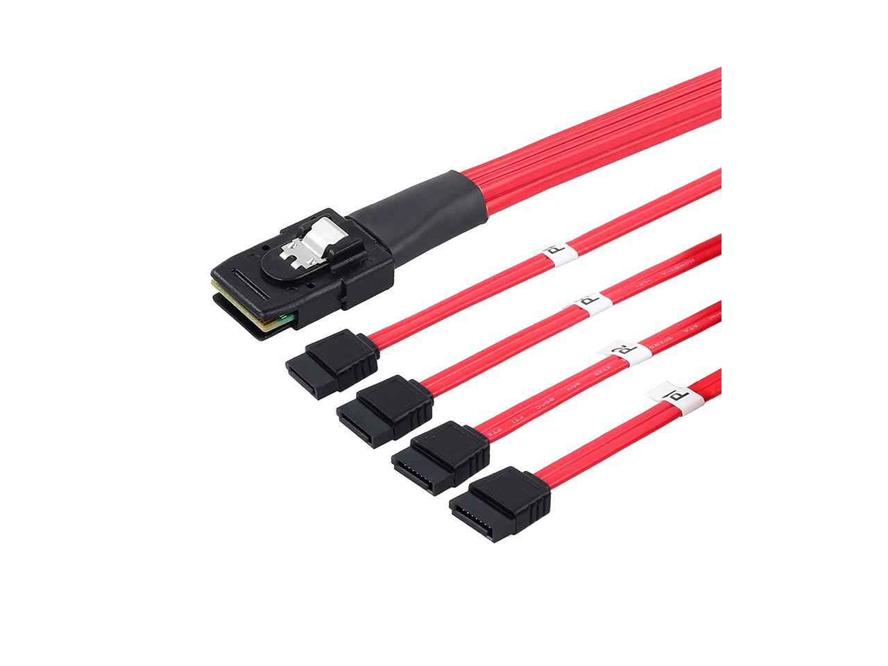 EnLabs Mini SAS to 4 SATA Cable SAS Breakout Cable Mini SAS Male SFF