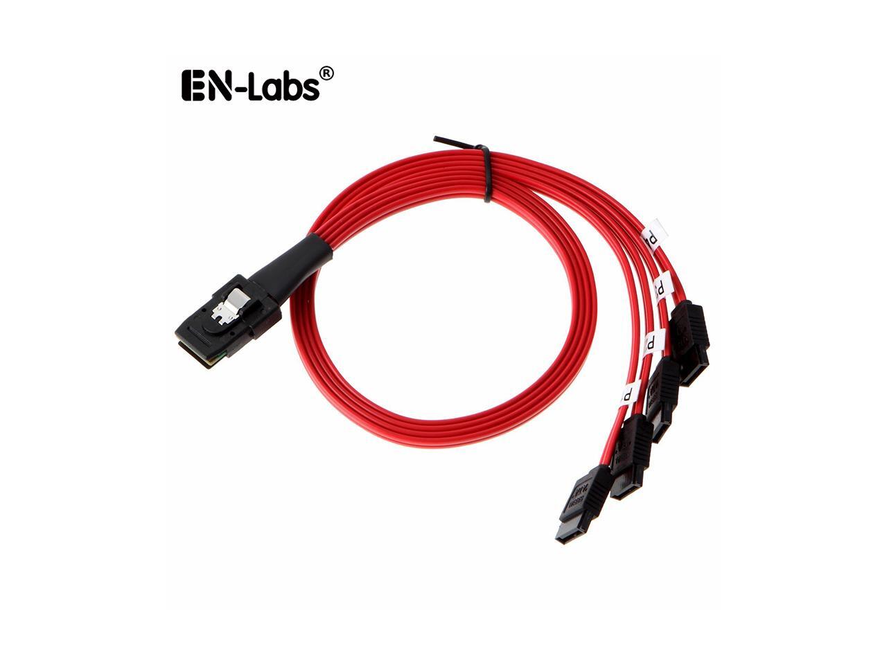 EnLabs Mini SAS to 4 SATA Cable SAS Breakout Cable Mini SAS Male SFF