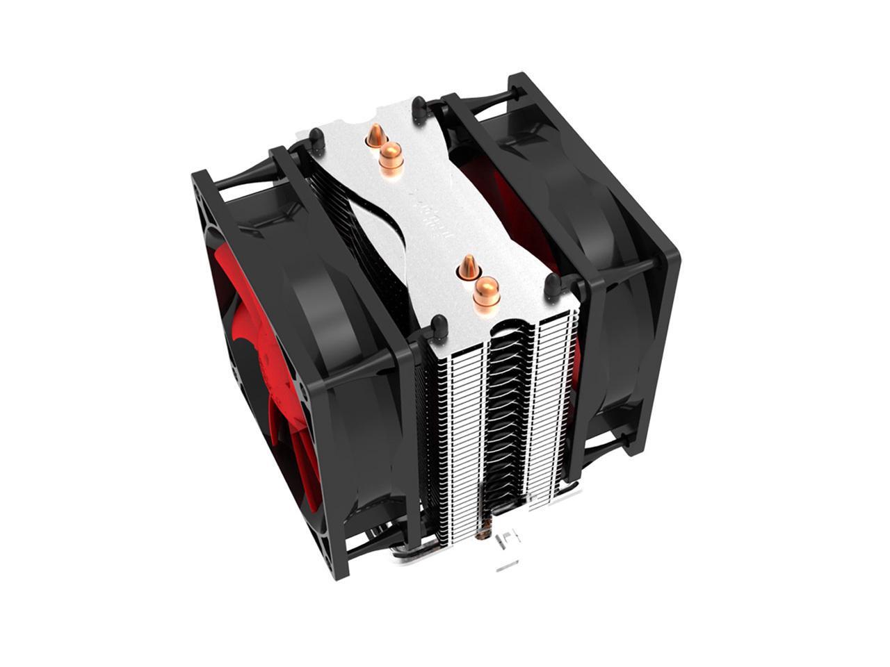 2x6mm Copper heatpipe Heatsink with Dua 80mm 3pin Fan CPU Cooler Radiator for AMD Socket 754/939