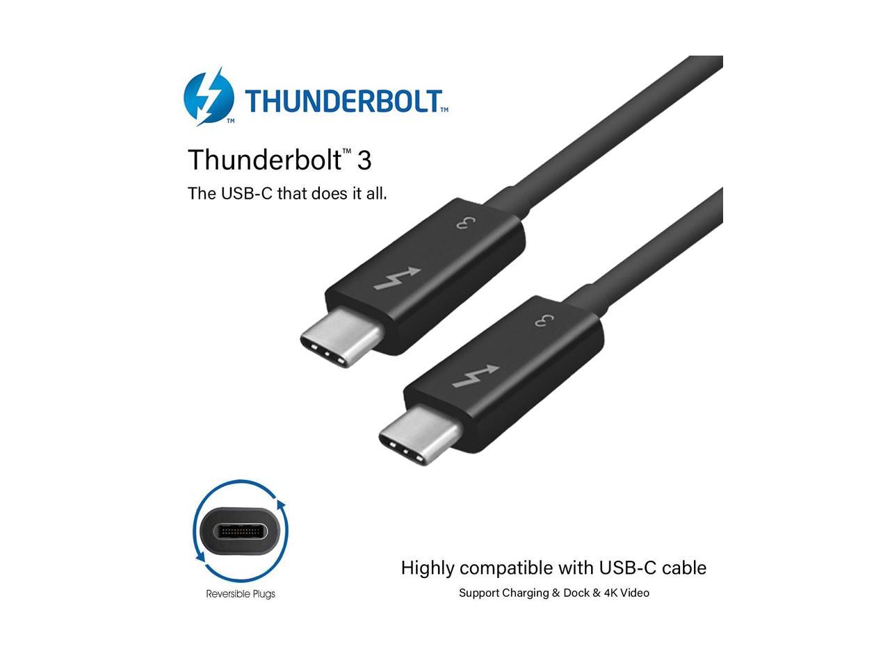 Thunderbolt 3 Cable 40Gpbs Thunderbolt 3 Certified Cable Supports 5A/100W Charging,5K Vidoe,USB