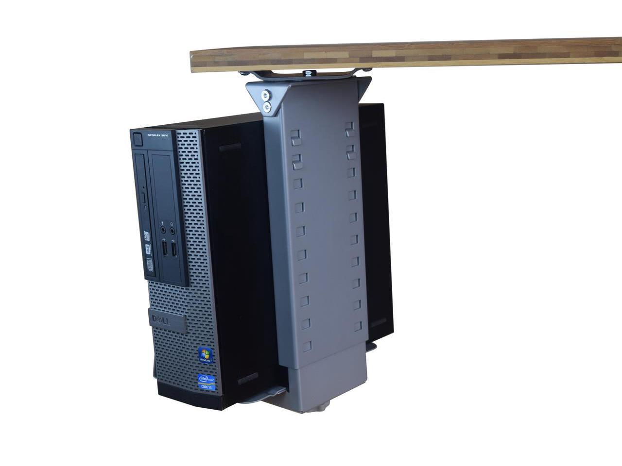 CPU1 under desk steel cpu holder swivels 360 adjustable height width metal computer PC cage
