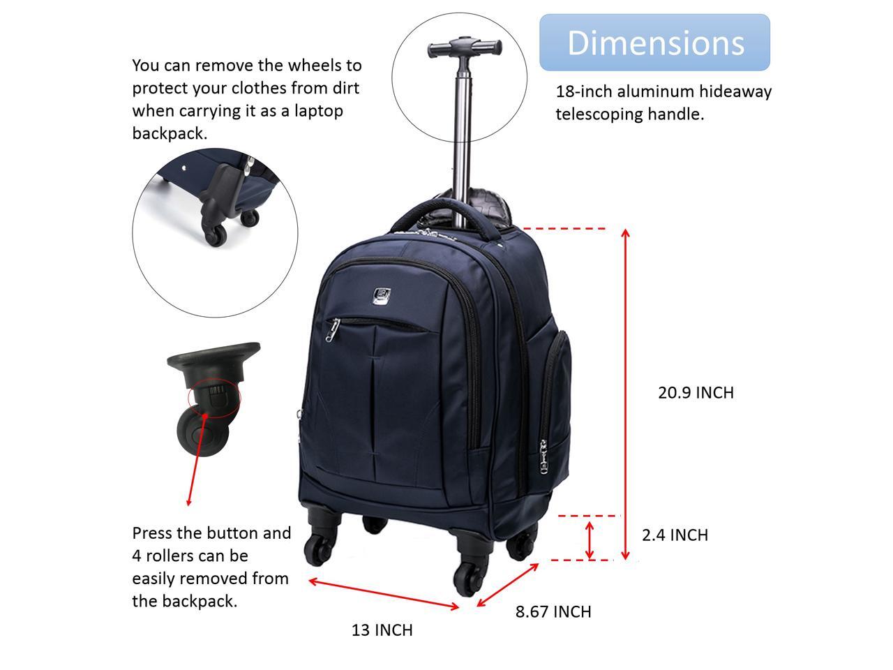racini nylon waterproof rolling backpack