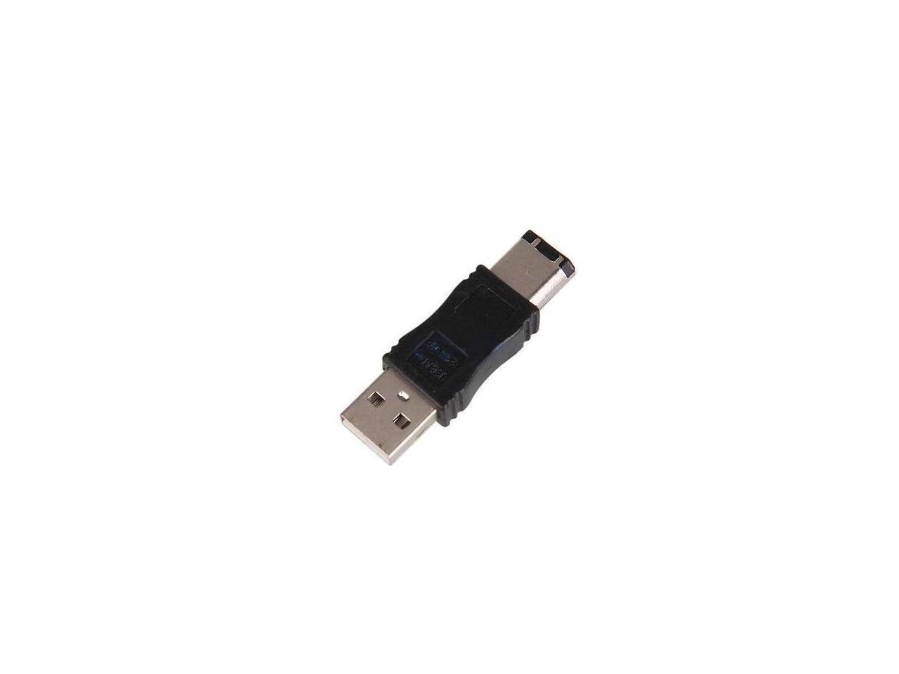 Firewire IEEE 1394 6Pin Male to USB A Male Adapter MM Black