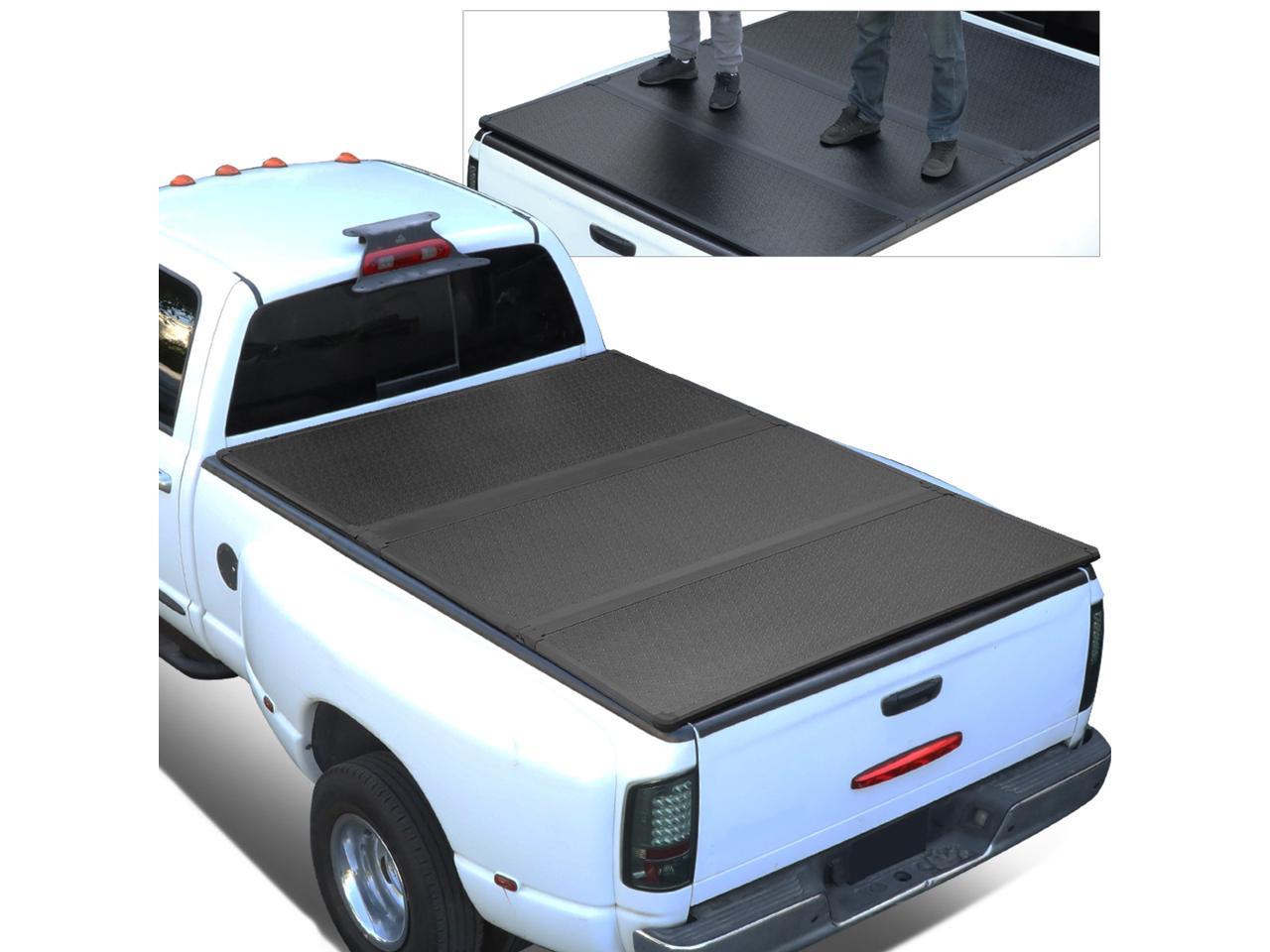 For 2005 To 2015 Tacoma 5 Ft Short Bed Fleetside Hard Solid Tri Fold Tonneau Cover Newegg Com