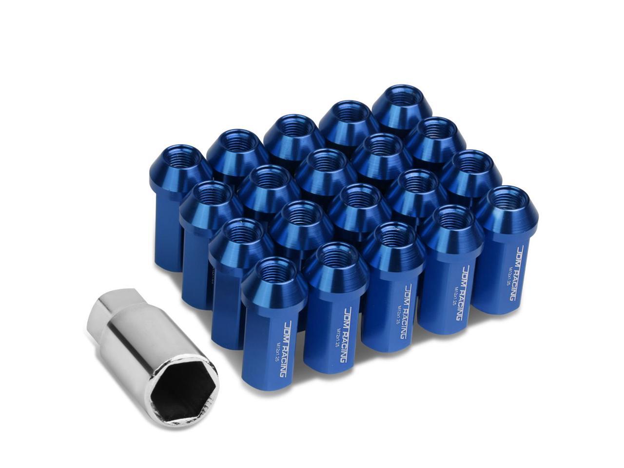 20Piece M12 x 1.25 Aluminum Alloy Wheel Lug Nuts +1 X Deep Drive Extension (Blue)