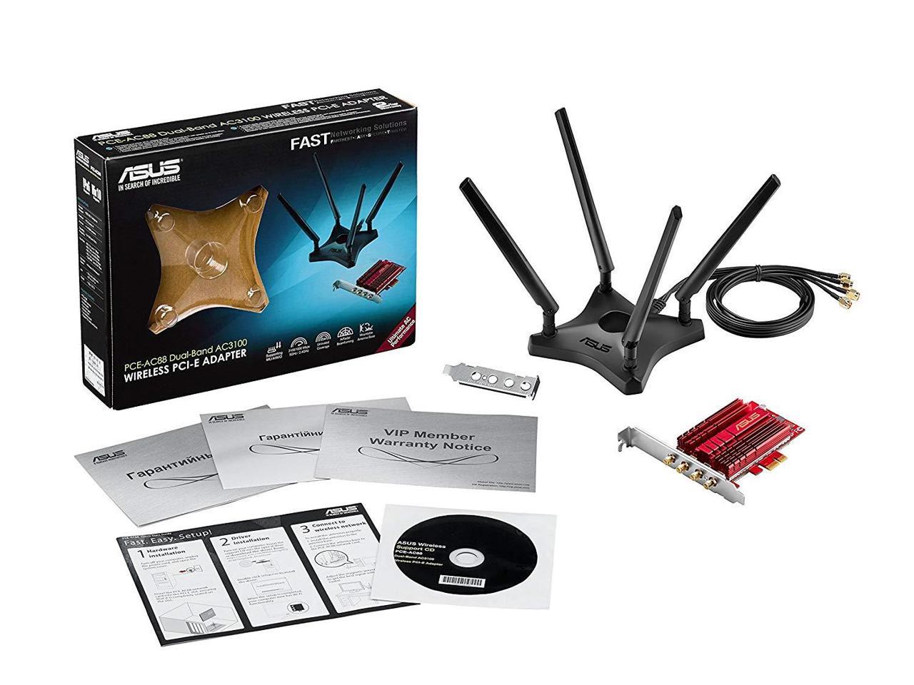 Asus Network PCEAC88/CA AC3100 DualBand Wireless PCI Express Adapter
