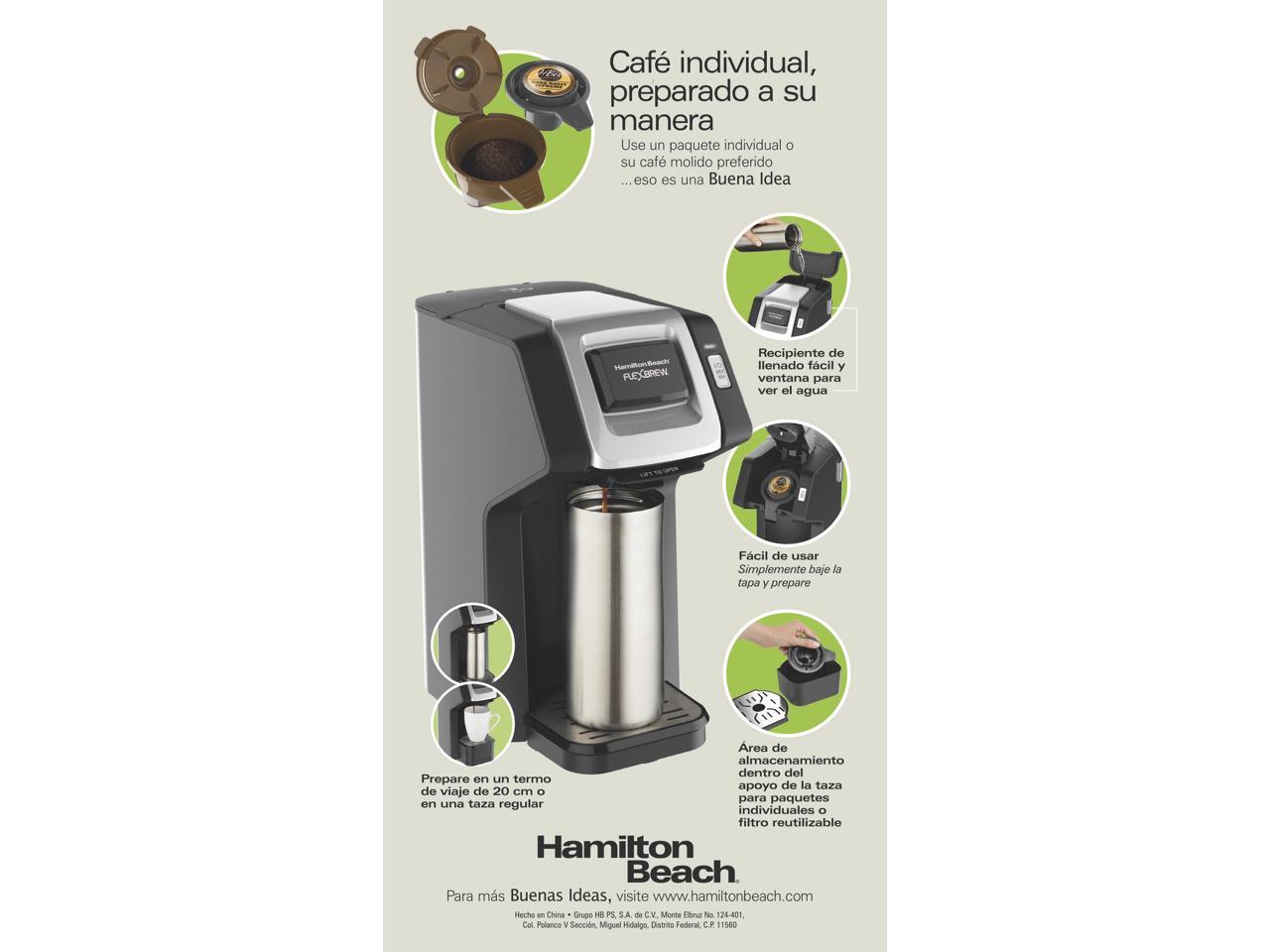 Hamilton Beach 49974 FlexBrew SingleServe Coffee Maker, Black & Silver