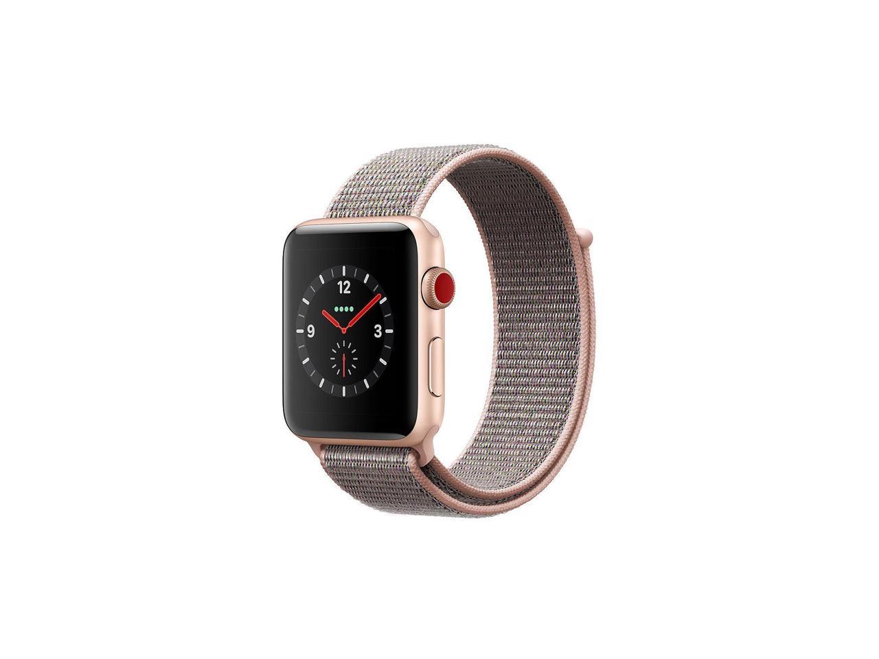 apple watch gold aluminum pink sand sport loop