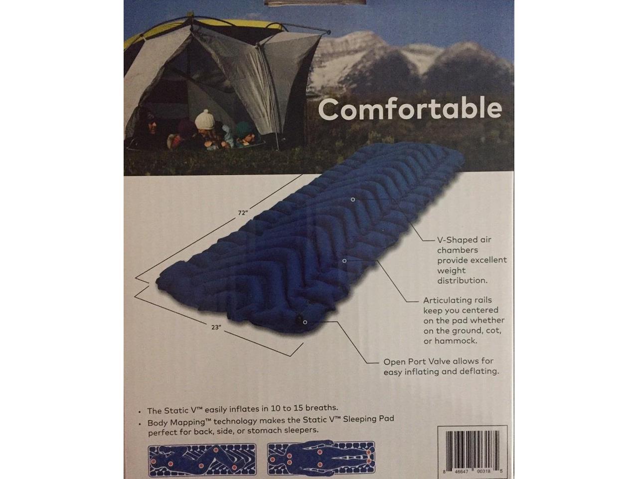 Klymit Static V Lightweight Sleeping Pad Navy Newegg Com