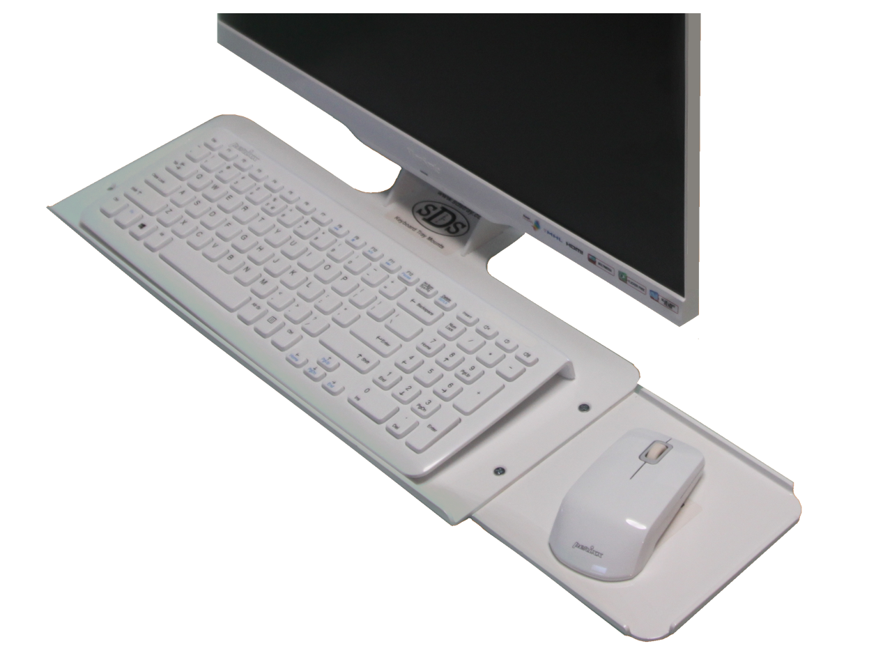 SDS iMount 2.0 Premium Aluminum Mini Keyboard Mounting Shelf, White