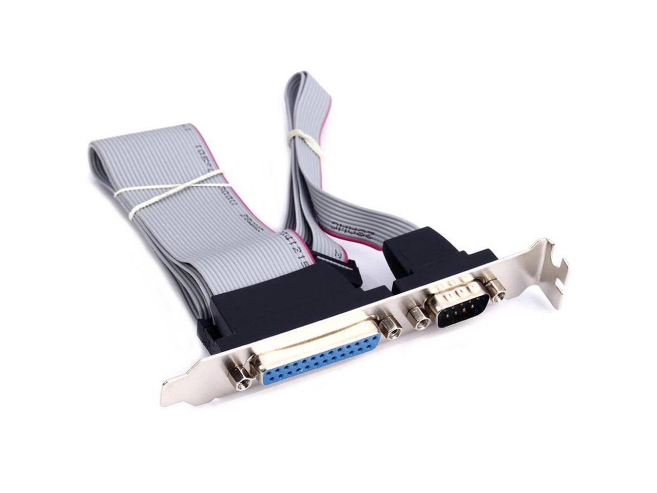 axGear Motherboard Serial & Parallel Port Bracket DB9 DB25 RS232 COM Port Header Cable