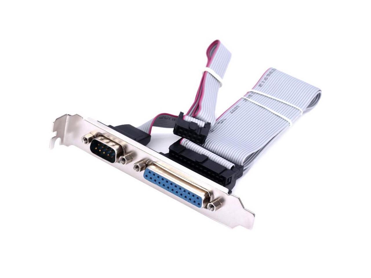 axGear Motherboard Serial & Parallel Port Bracket DB9 DB25 RS232 COM Port Header Cable