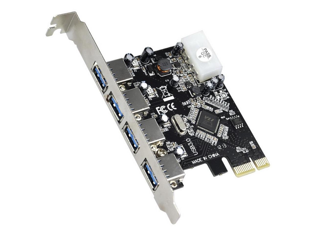 axGear USB 3.0 PCIE Card 4 Port Hub PCIE Express Controller Adapter