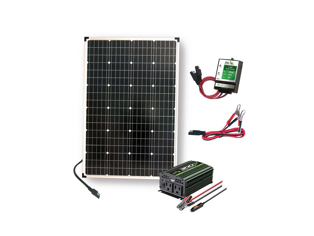 110 Watt Complete Solar Power Kit: 1 x 110W Solar Panel, 300W Power ...