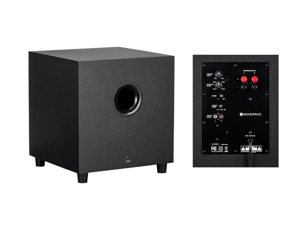 monoprice 10565 premium 5.1 channel home theater system with subwoofer