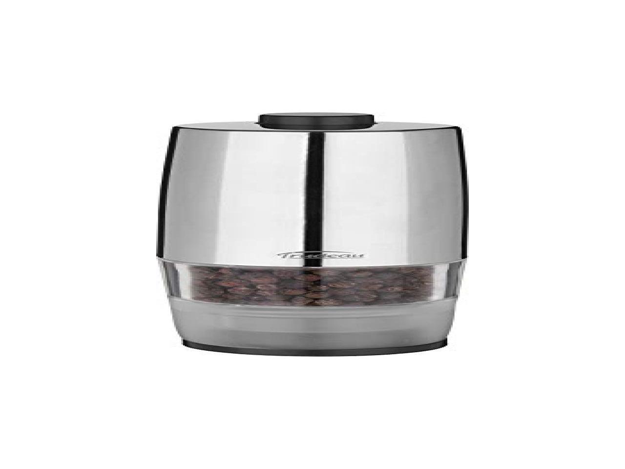 Trudeau OneHand Battery Operated Pepper Mill, Stainless Steel Finish