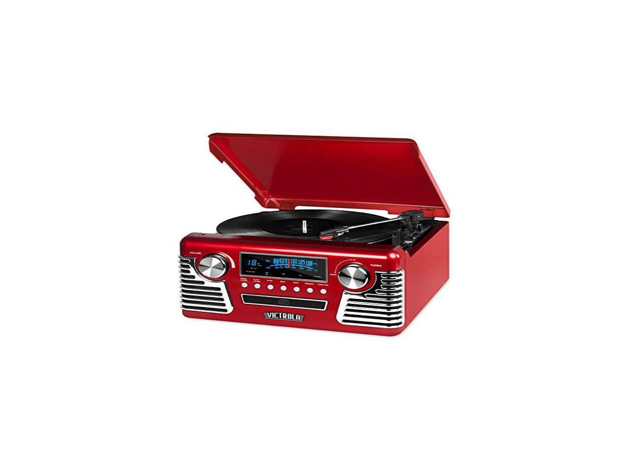 Victrola 50's Retro 3-Speed Bluetooth Turntable with Stereo, CD Player ...