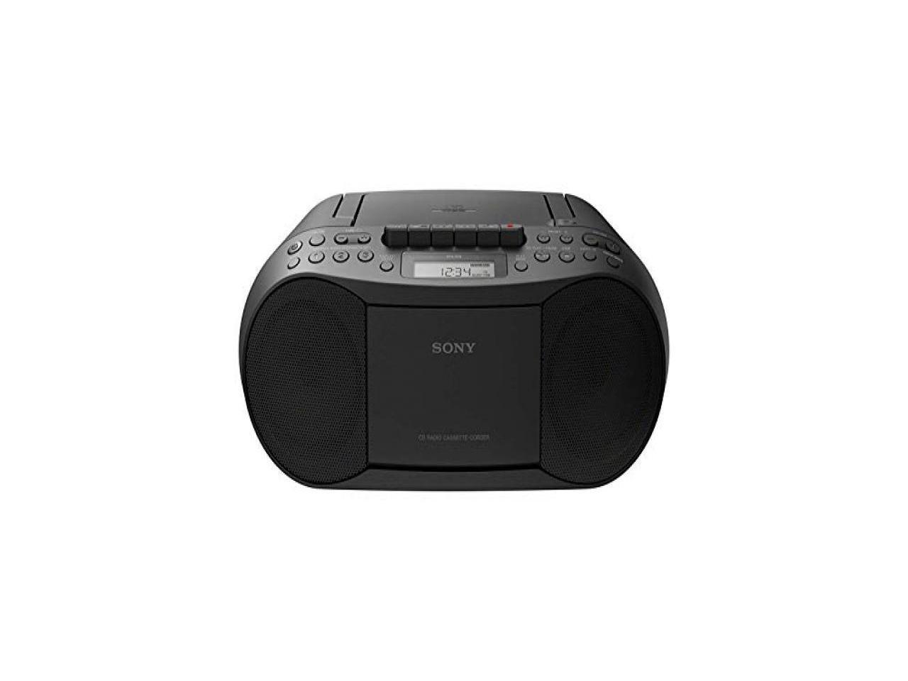 Sony CFDS BLK CD MP Cassette Boombox Home Audio Radio Black Newegg Com