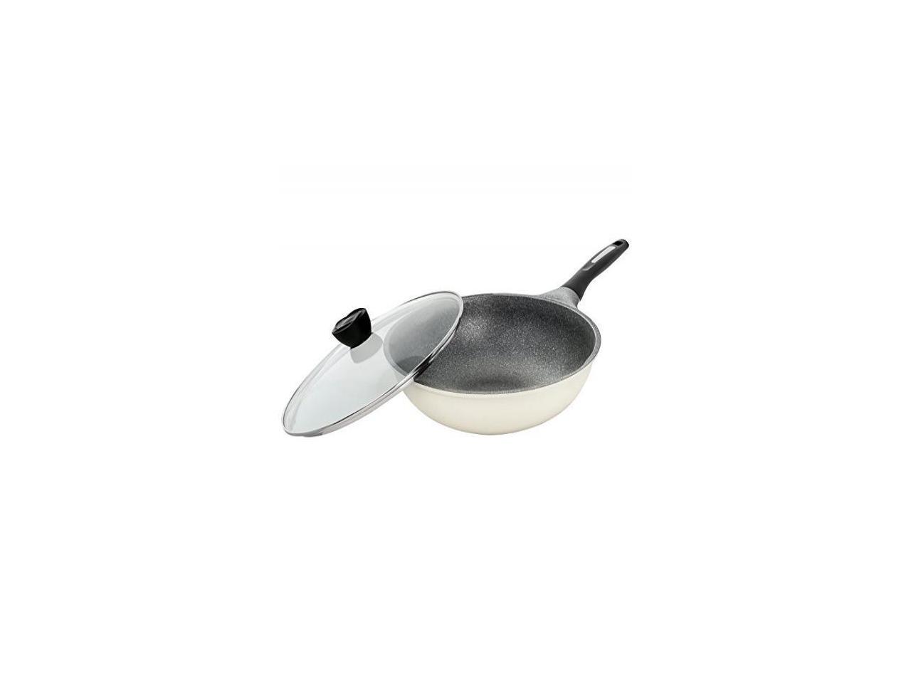 Concord Premium Inoble Coated Ultra Non Stick Wok Deep Frying Pan Cookware Set Antique White Newegg Com