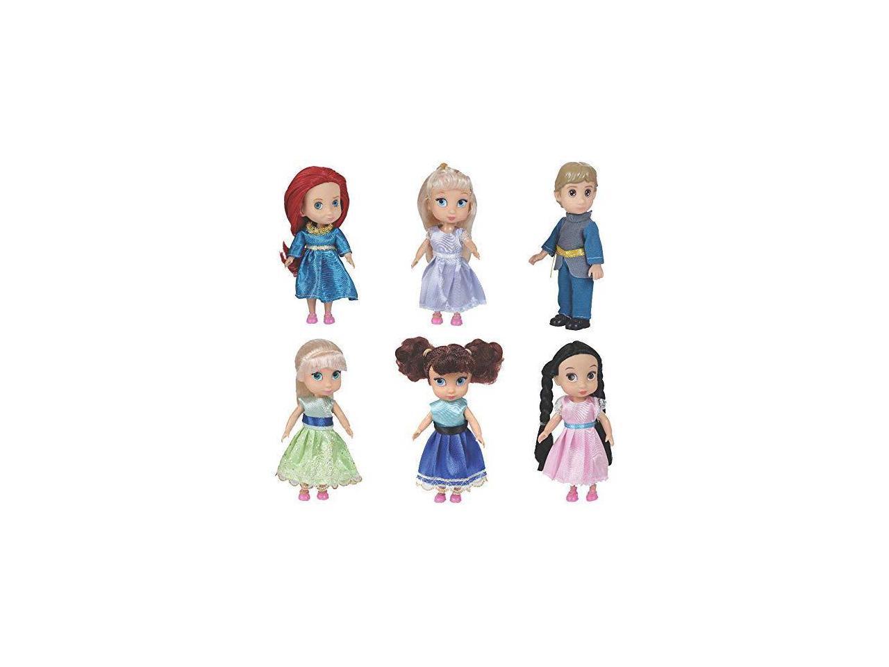 Liberty Imports Fashion Princess Toddler Mini Dolls 6 inches Collection  Girls Gift Set (Pack of 6) 