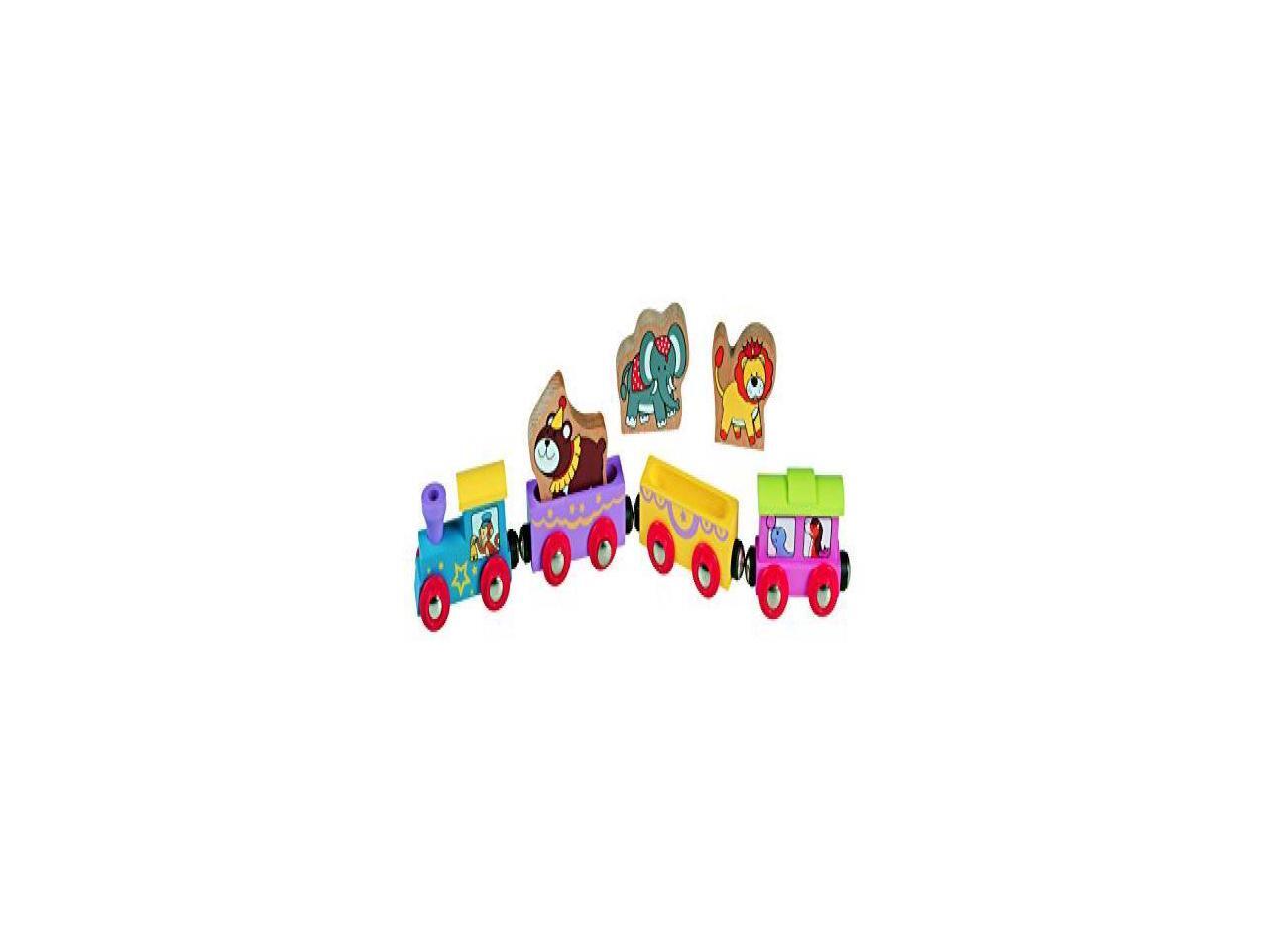 wooden animal train