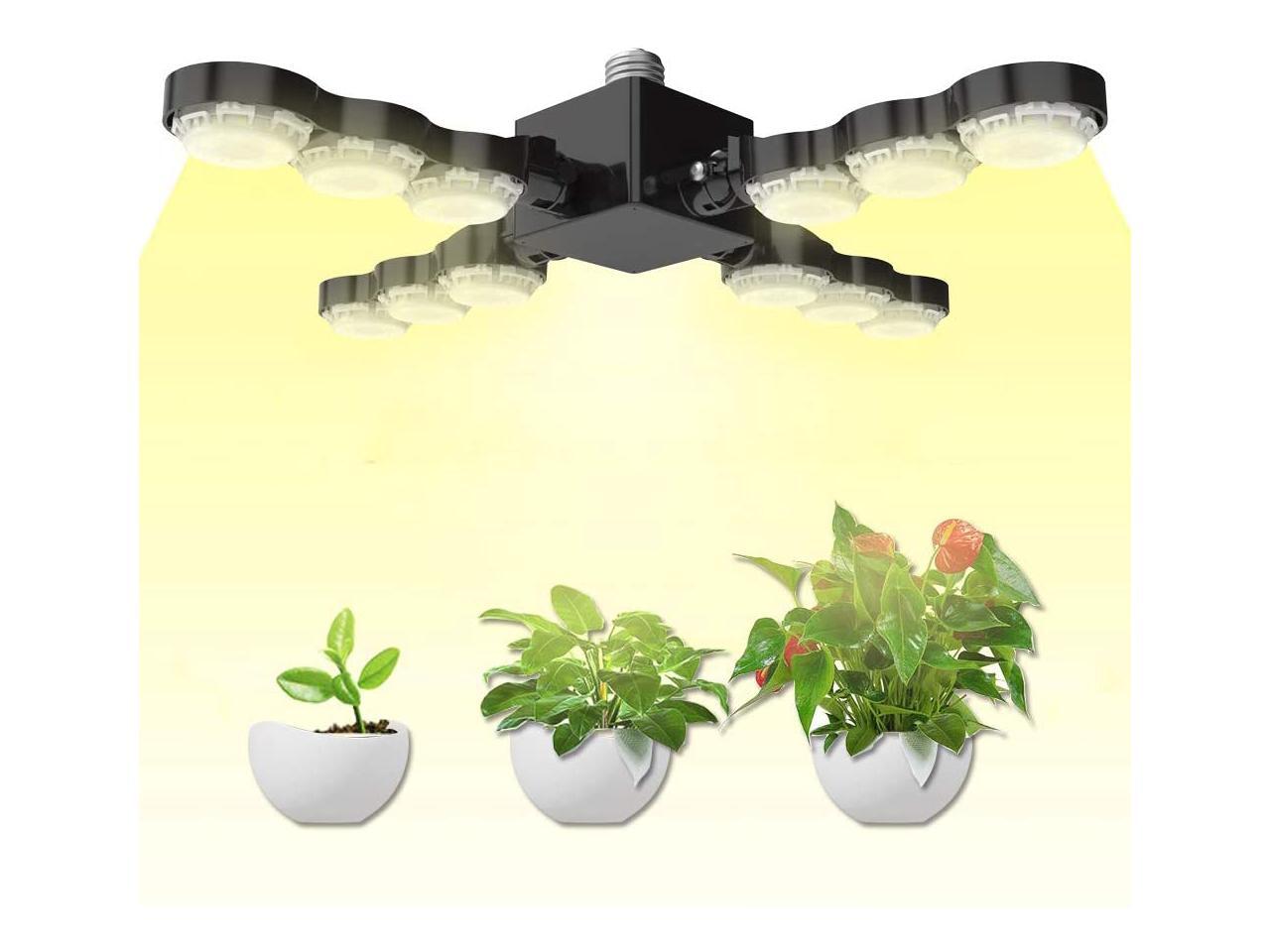 SANSI 60W Daylight Full Spectrum LED Grow Light Bulb, Foldable Sunlike