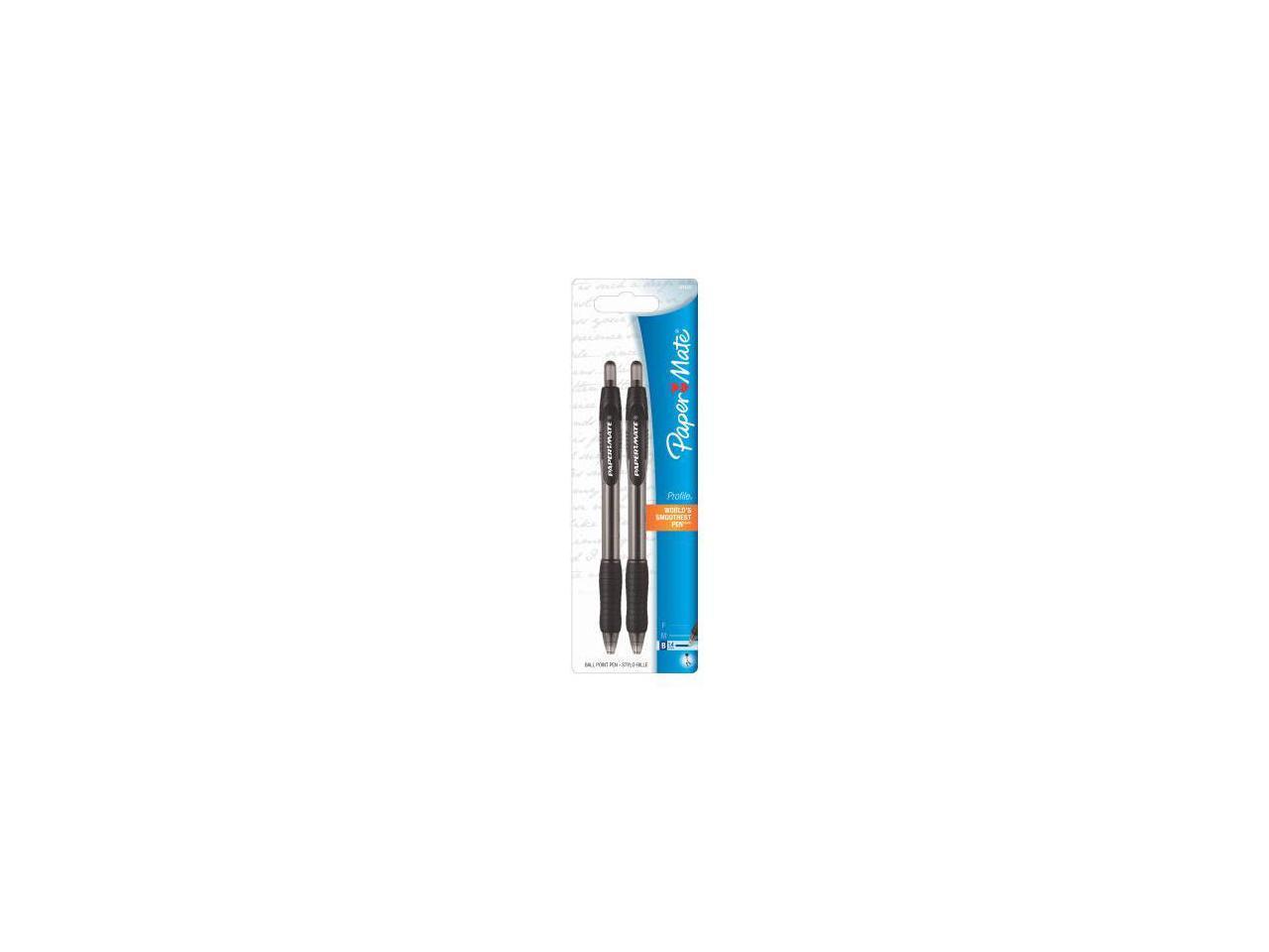 Paper Mate 89468 Black Profile Retractable Ballpoint Pens 2 Count for sale online 