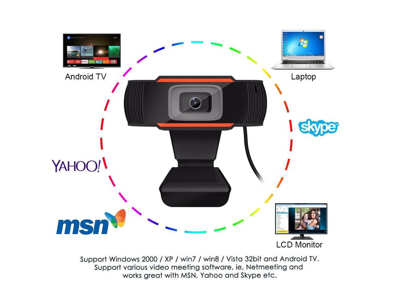 HD Webcam 480P,HDWeb Camera with Built-in HD Microphone USB Plug Play ...