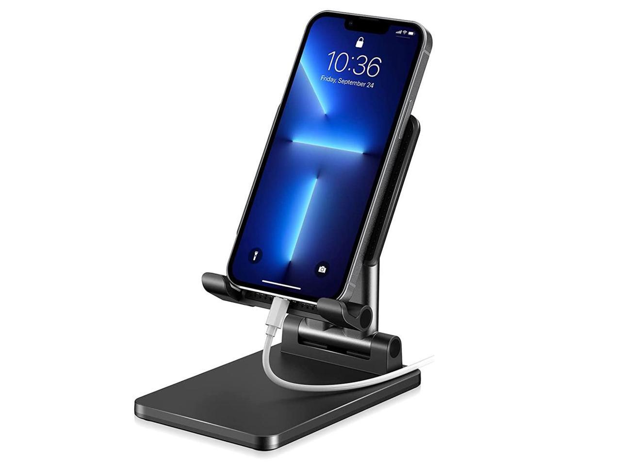 Cell Phone Stand for Desk Adjustable Angle Height iPhone Stand for Desk, Foldable Desktop