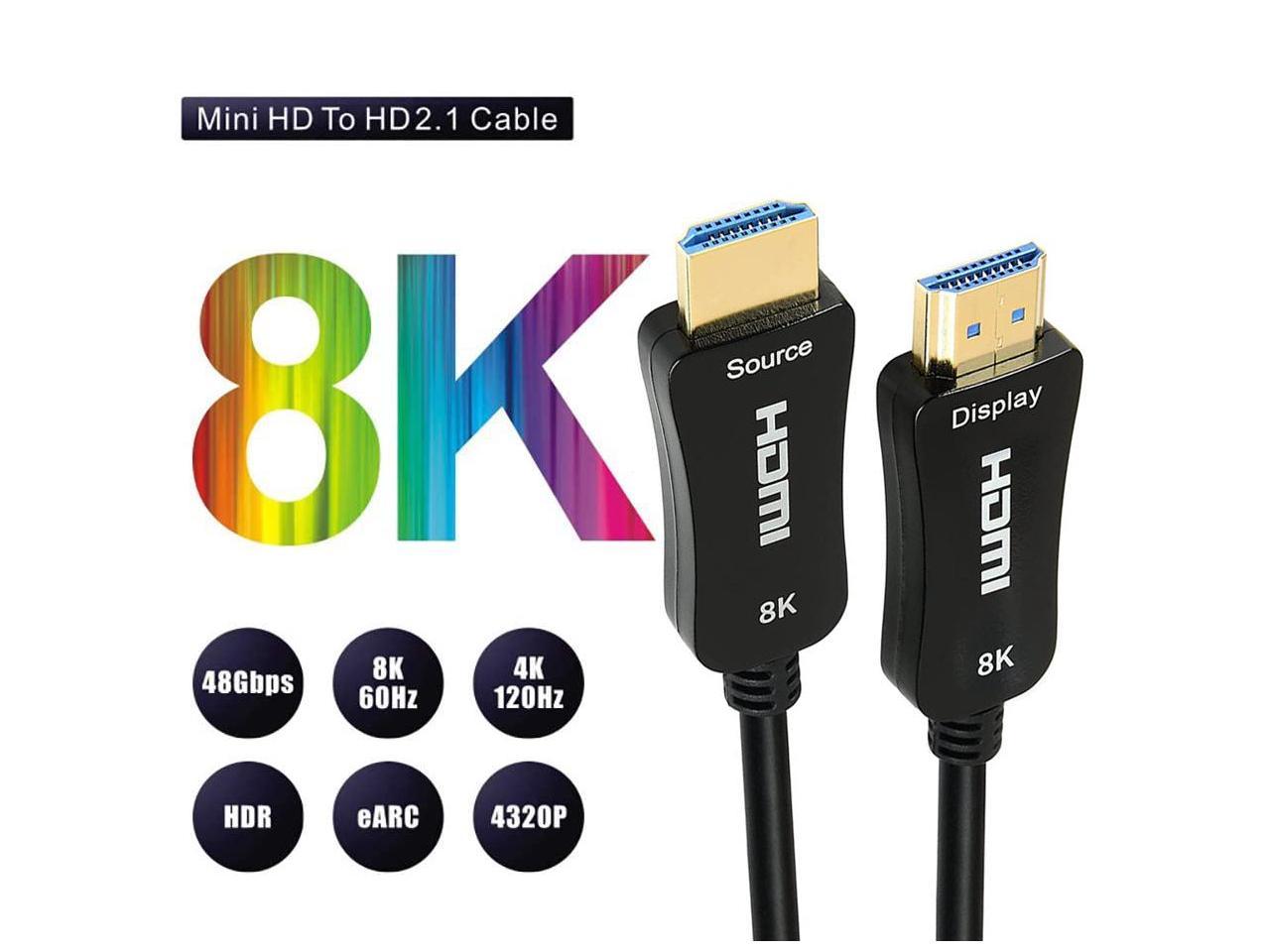 Certified 8k Fiber Optical Hdmi 2 1 Cable Ultra High Speed Hdmi Cable 48gbps 30feet Hdr Earc Hdcp2 2 2 3 Support 4k 1hz 8k60hz Compatible With Ps5 Xbox Tv Monitor Pc Newegg Com