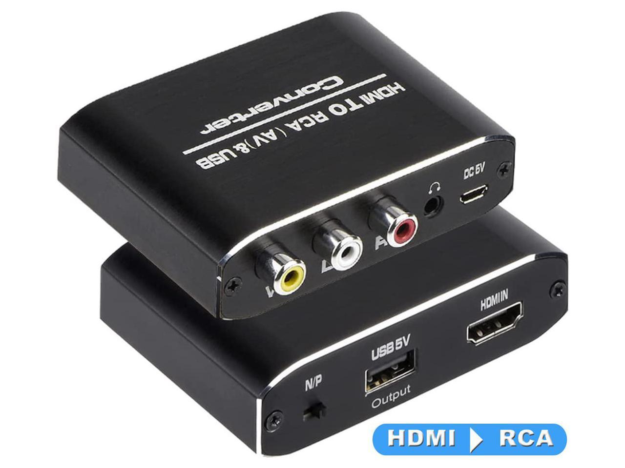 HDMI RCA with 3.5mm Aux Audio, HDMI to AV CVBS Composite Video Audio Converter PS4 Xbox Nintendo Laptop Chromecast DVD Camera to Old TV Monitor - Newegg.com