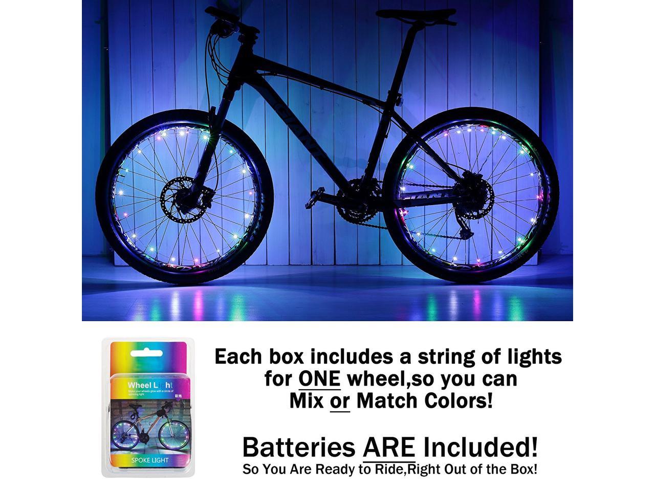 Blue/Green LED Bike Spoke Wheel String Strip Light Safety Lamp Bicycle Cycling 