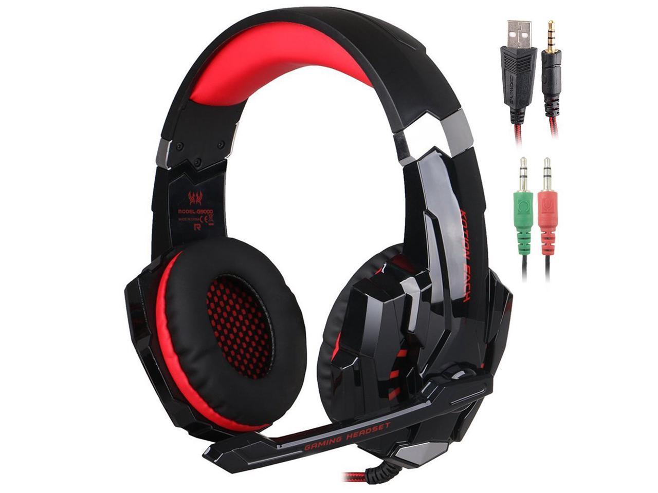 3.5mm GAMING HEADSET CUFFIE MIC LED per PC Laptop PS4 Slim Pro Xbox One X S 