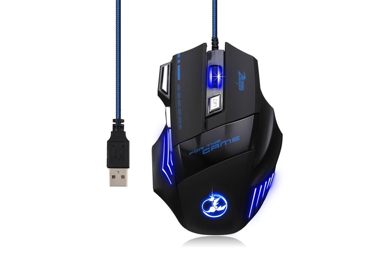 Zelotes T80 Professional LED Optical 5500 DPI 7 Button USB Wired Gaming